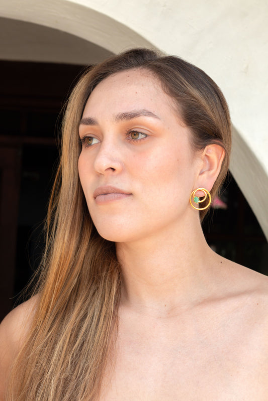 ARETES ORIGEN CUARZO ROSADO