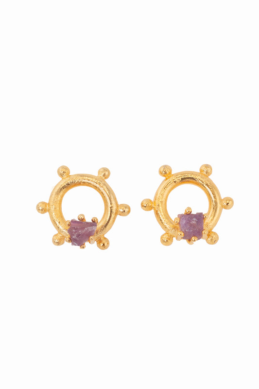 ARETES BRÚJULA AMATISTA