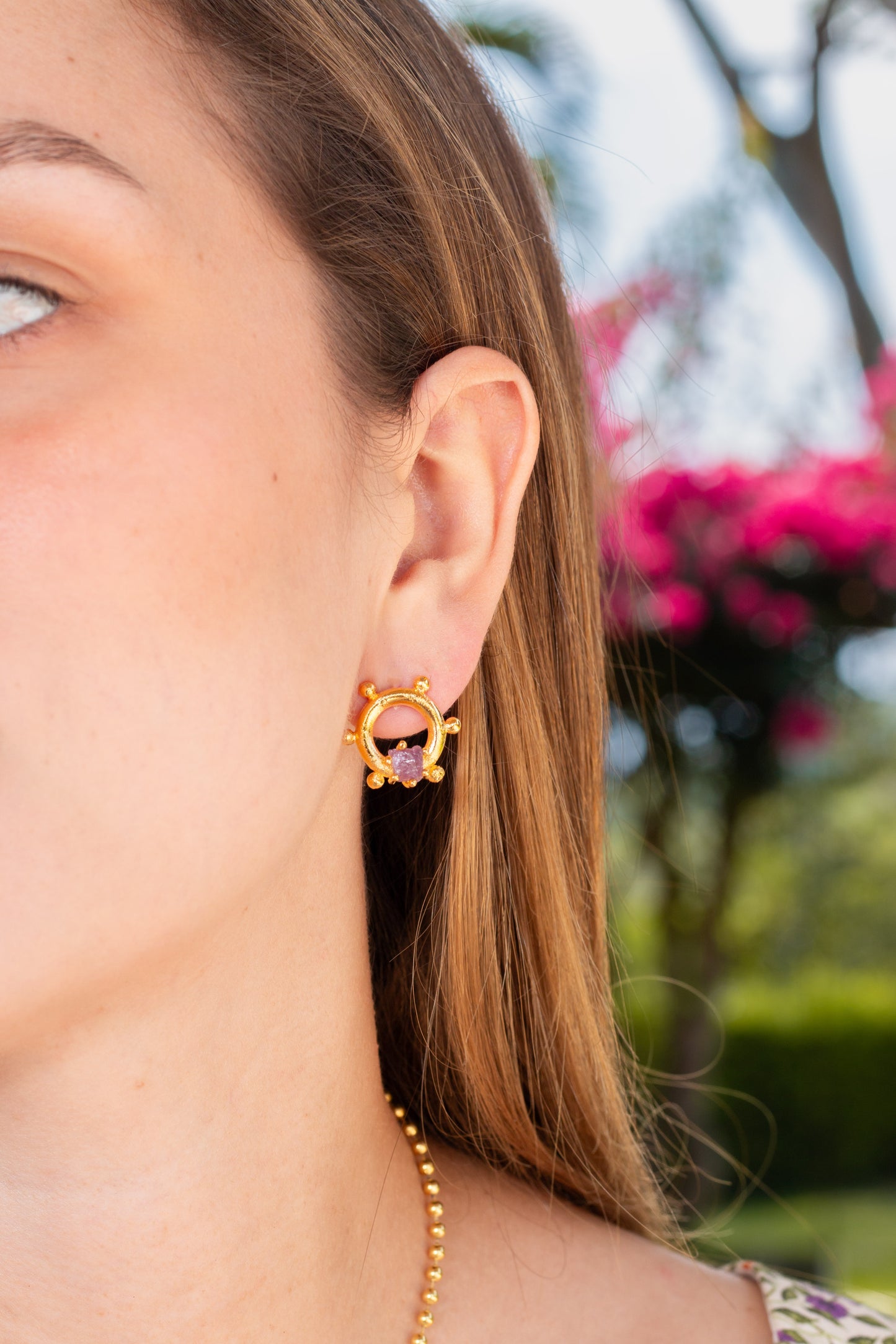 ARETES BRÚJULA AMATISTA