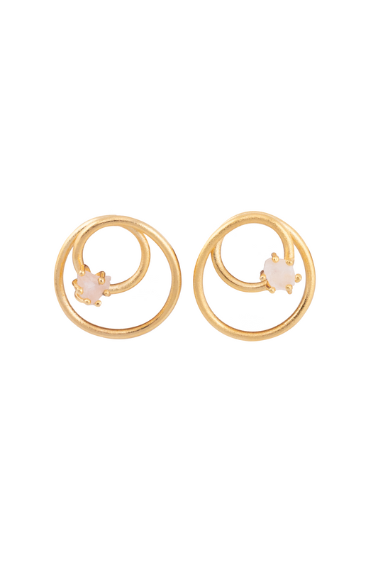 ARETES ORIGEN CUARZO ROSADO